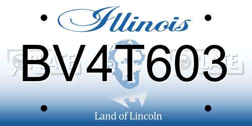 BV4T603 Illinois License Plate