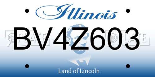 BV4Z603 Illinois License Plate