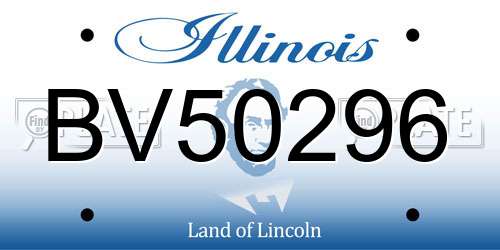 BV50296 Illinois License Plate