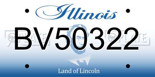BV50322 Illinois License Plate