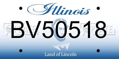 BV50518 Illinois License Plate