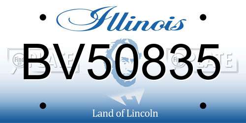BV50835 Illinois License Plate