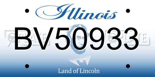 BV50933 Illinois License Plate