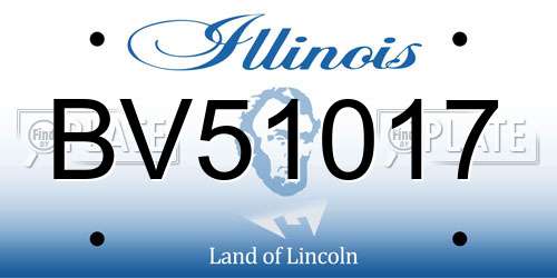 BV51017 Illinois License Plate