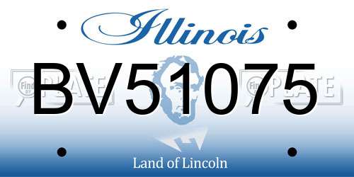 BV51075 Illinois License Plate