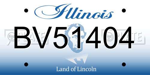 BV51404 Illinois License Plate