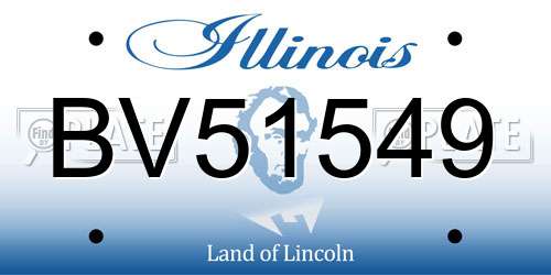 BV51549 Illinois License Plate
