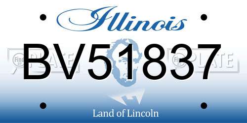 BV51837 Illinois License Plate