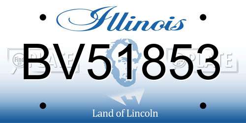 BV51853 Illinois License Plate