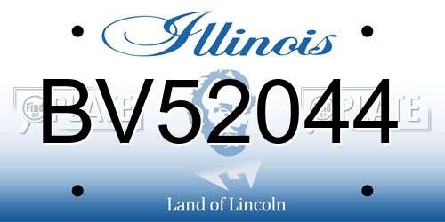 BV52044 Illinois License Plate