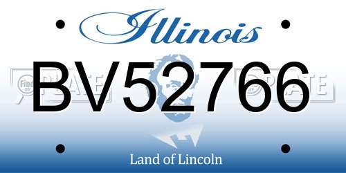 BV52766 Illinois License Plate