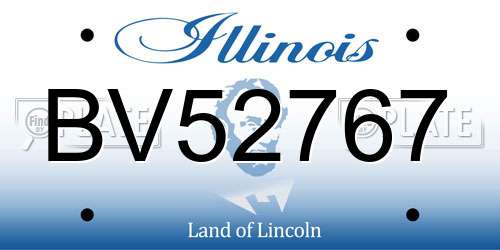 BV52767 Illinois License Plate