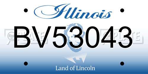 BV53043 Illinois License Plate