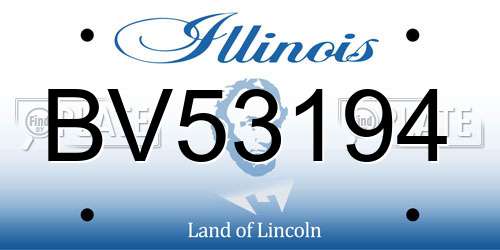 BV53194 Illinois License Plate