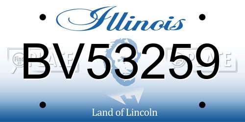 BV53259 Illinois License Plate