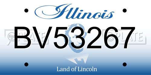 BV53267 Illinois License Plate