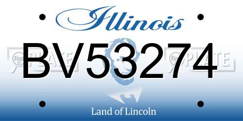 BV53274 Illinois License Plate