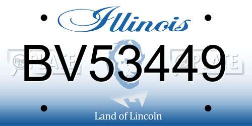 BV53449 Illinois License Plate