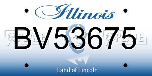 BV53675 Illinois License Plate