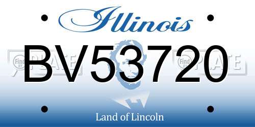 BV53720 Illinois License Plate