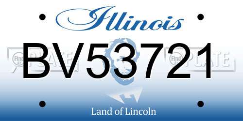 BV53721 Illinois License Plate