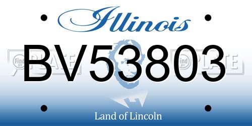 BV53803 Illinois License Plate