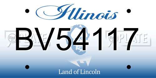 BV54117 Illinois License Plate
