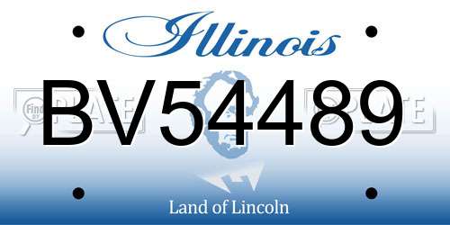 BV54489 Illinois License Plate