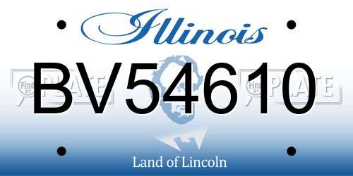 BV54610 Illinois License Plate