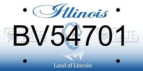 BV54701 Illinois License Plate