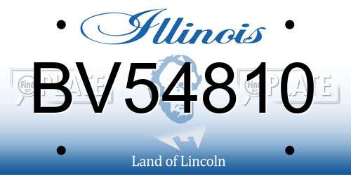 BV54810 Illinois License Plate
