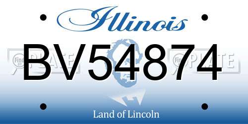 BV54874 Illinois License Plate