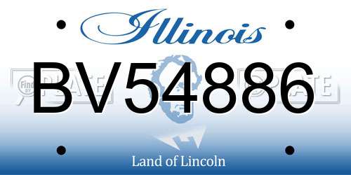 BV54886 Illinois License Plate