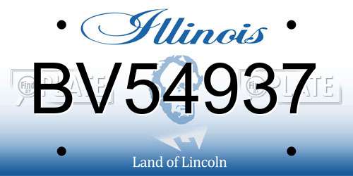BV54937 Illinois License Plate