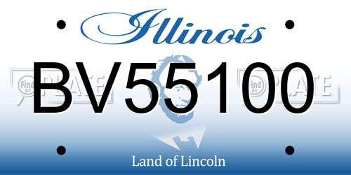 BV55100 Illinois License Plate