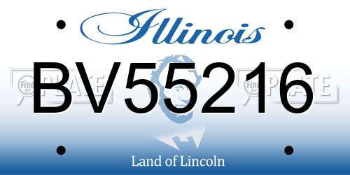 BV55216 Illinois License Plate