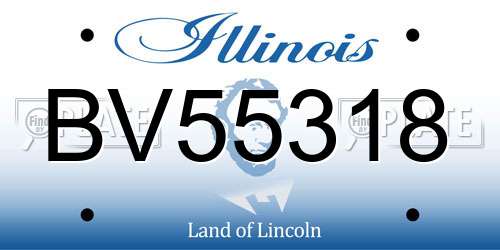 BV55318 Illinois License Plate