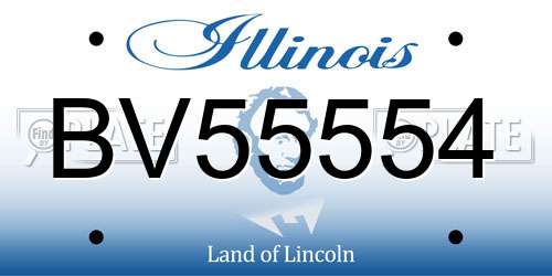 BV55554 Illinois License Plate