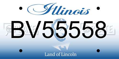 BV55558 Illinois License Plate