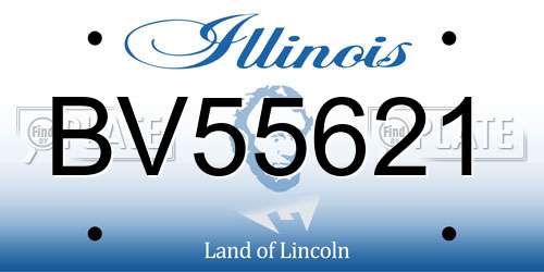 BV55621 Illinois License Plate