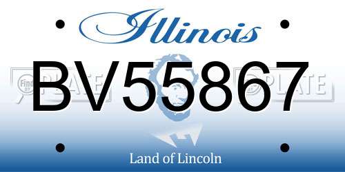 BV55867 Illinois License Plate