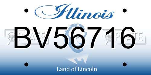 BV56716 Illinois License Plate