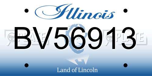 BV56913 Illinois License Plate
