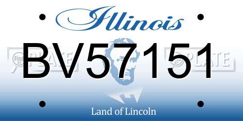 BV57151 Illinois License Plate