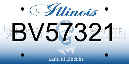 BV57321 Illinois License Plate