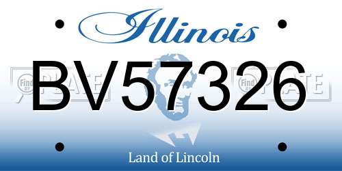BV57326 Illinois License Plate