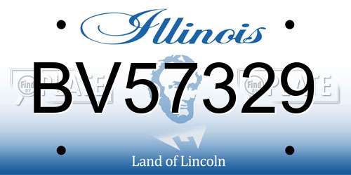 BV57329 Illinois License Plate