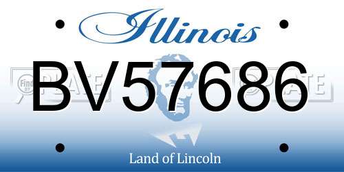 BV57686 Illinois License Plate