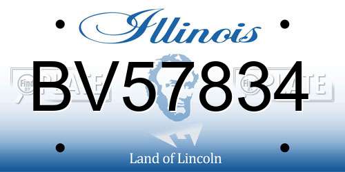 BV57834 Illinois License Plate