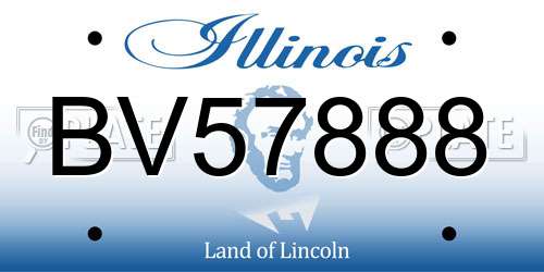 BV57888 Illinois License Plate
